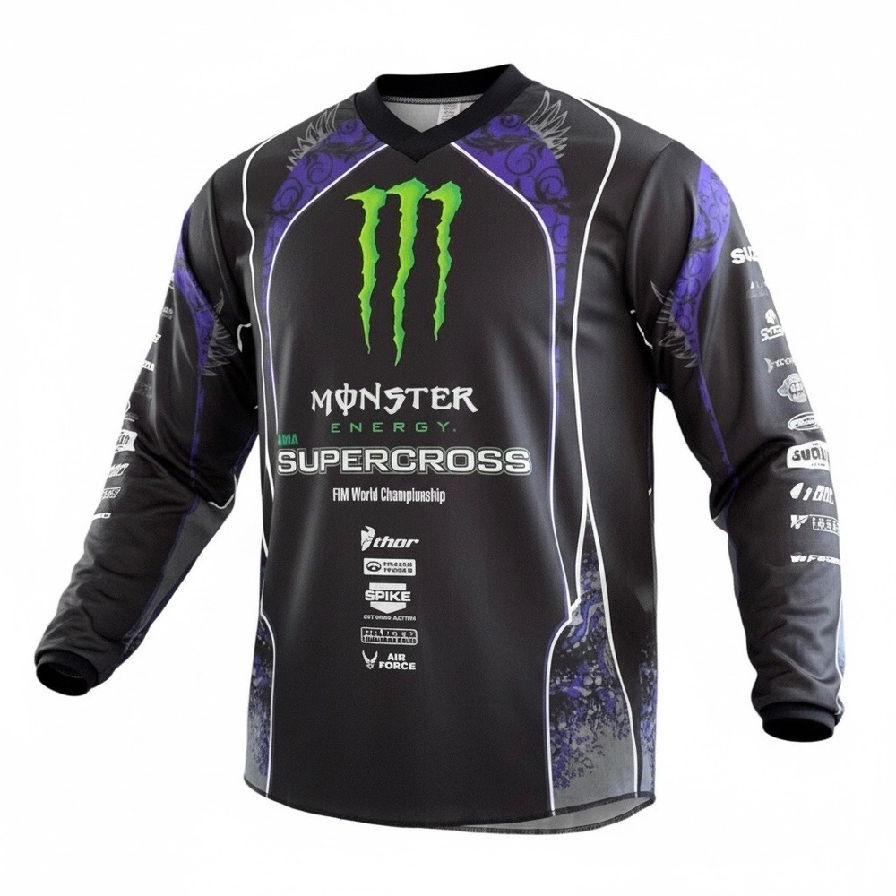 Thor Monster Energy Supercross Jersey Small Black Purple Motocross AMA